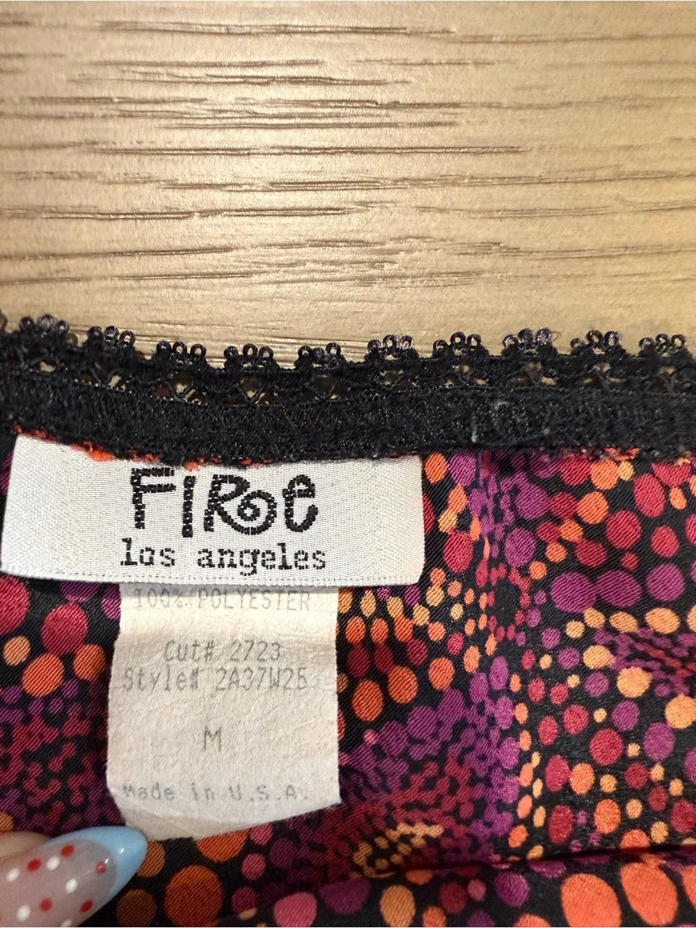 Y2K Vintage Fire Los Angeles A-Line Midi Skirt Polka Dot Retro Boho Medium